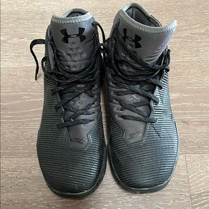 Under Armour Gray and Black Basketball Sneakers